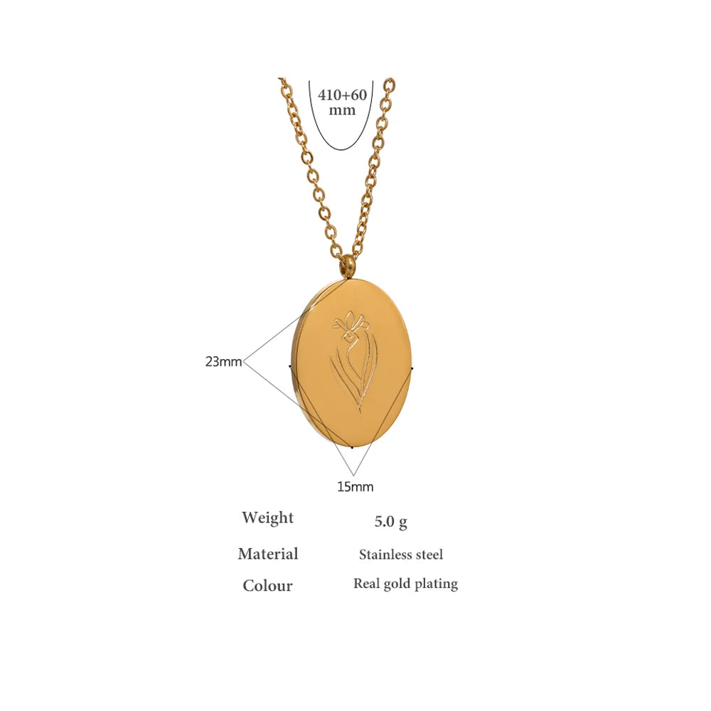 Colar com flor em dourado