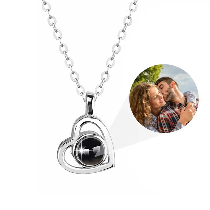 «I love you» photo necklace