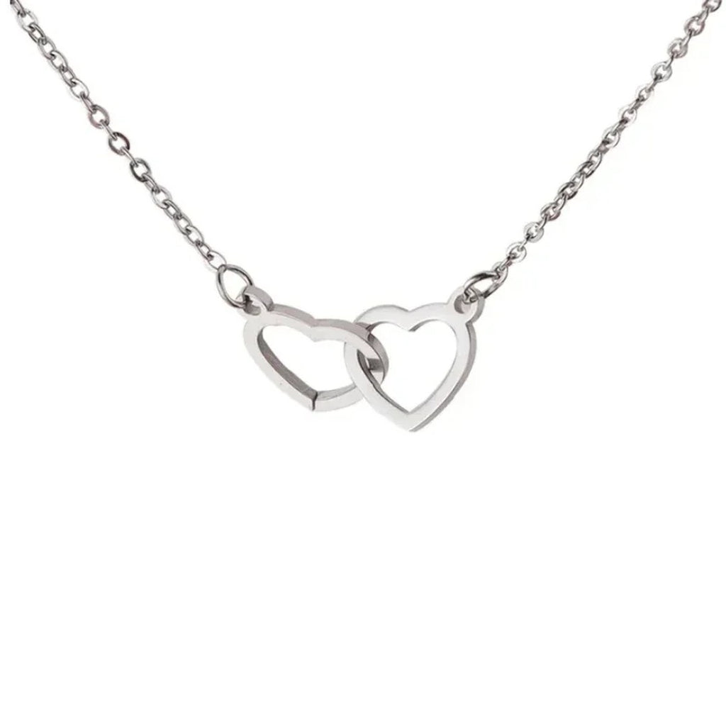 The two interlocking hearts in silver