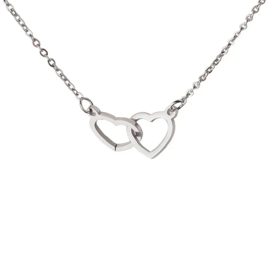 The two interlocking hearts in silver